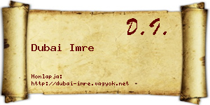 Dubai Imre névjegykártya